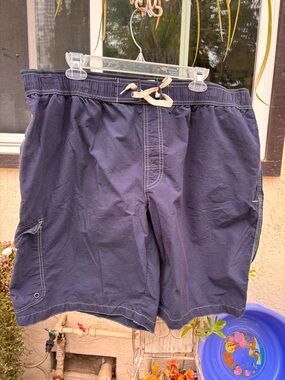 St. John's Bay Navy Blue Men's Board Shorts with Drawstring